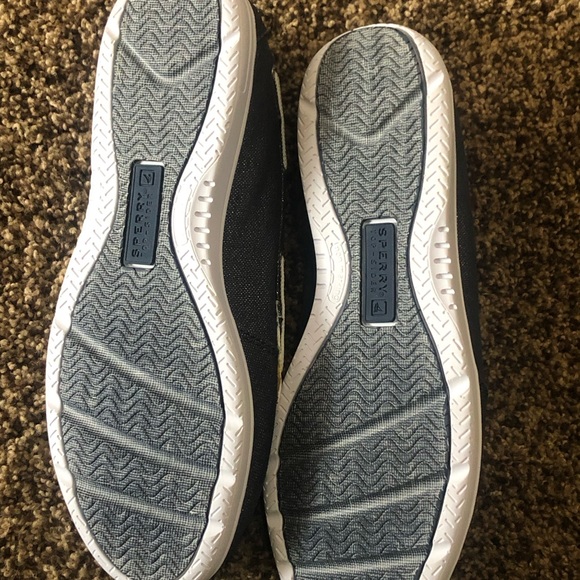 Sperry Top Sider Shoresider Sparkle Blue Boat Shoe Soze 5.5 kids New NWOT SlipOn - Picture 3 of 7